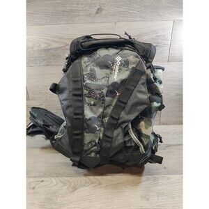 Outdoor Products Backpack Camouflage Black With Green, Multi Pockets.